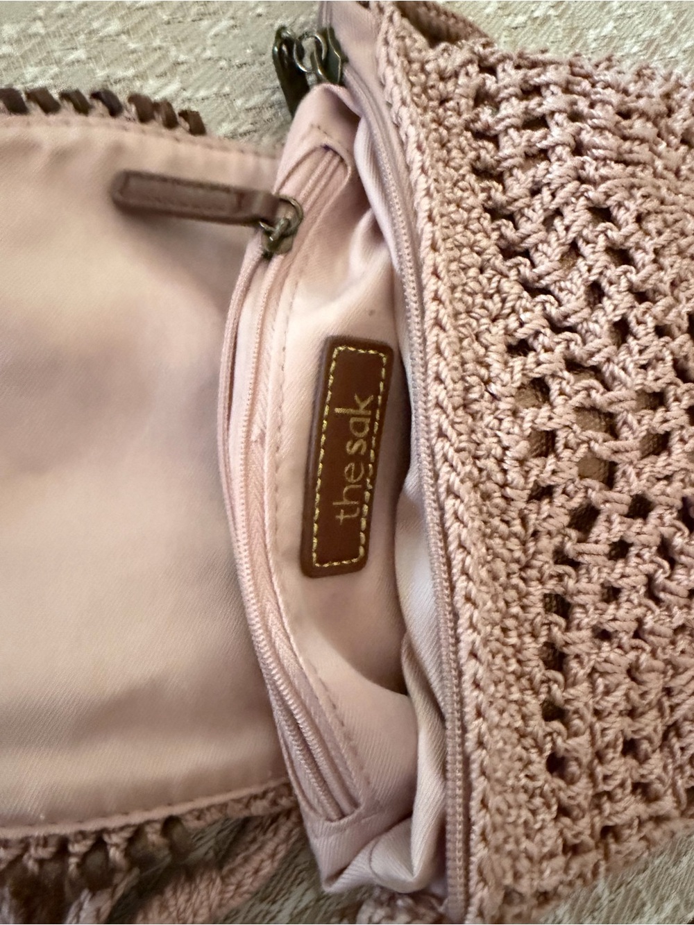 The Sak “Sayulita” crochet blush pink bag 30 year anniversary bag - Picture 10 of 16